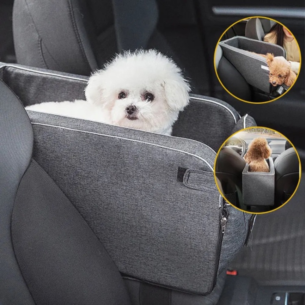 NWOT Dark Grey Tiny Dog Center Console Pet Travel Bed